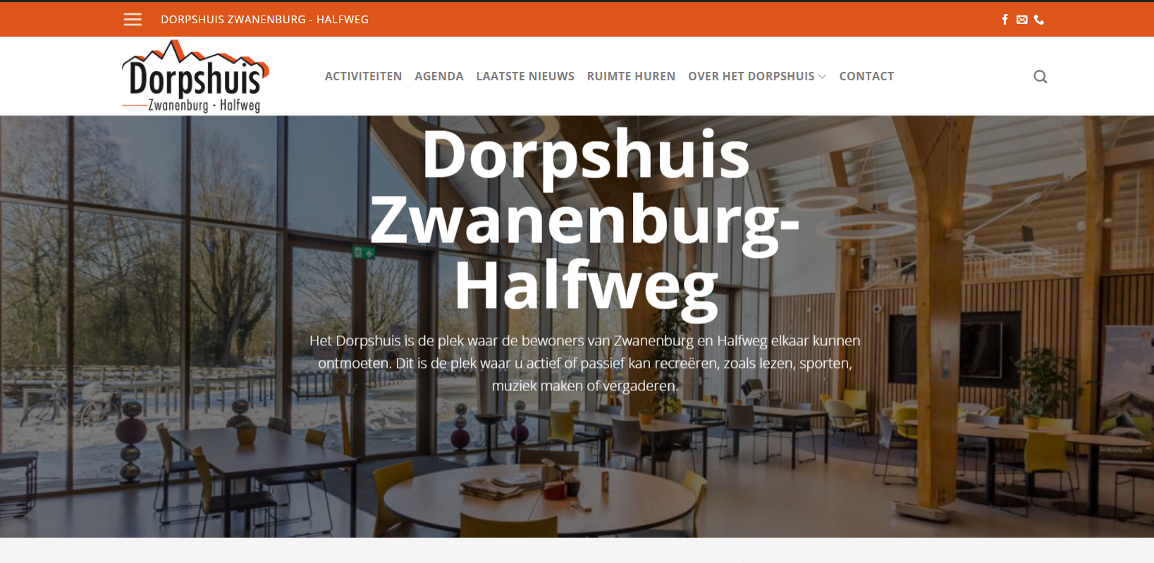 Website Dorpshuis Zwanenburg Halfweg